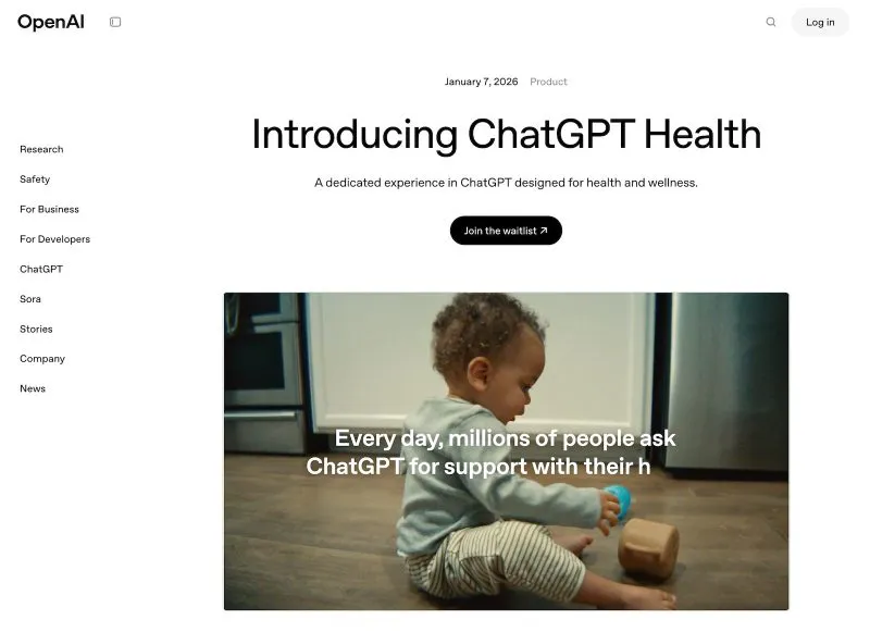 OpenAI 宣布与 Apple Healthcare 合作推出“ChatGPT Health”。由 260 名医生历时 2 年开发