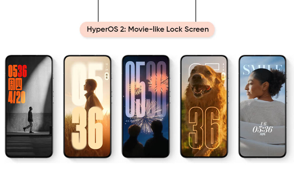 使用HyperOS 2.0电影锁定屏幕功能设计小米手机